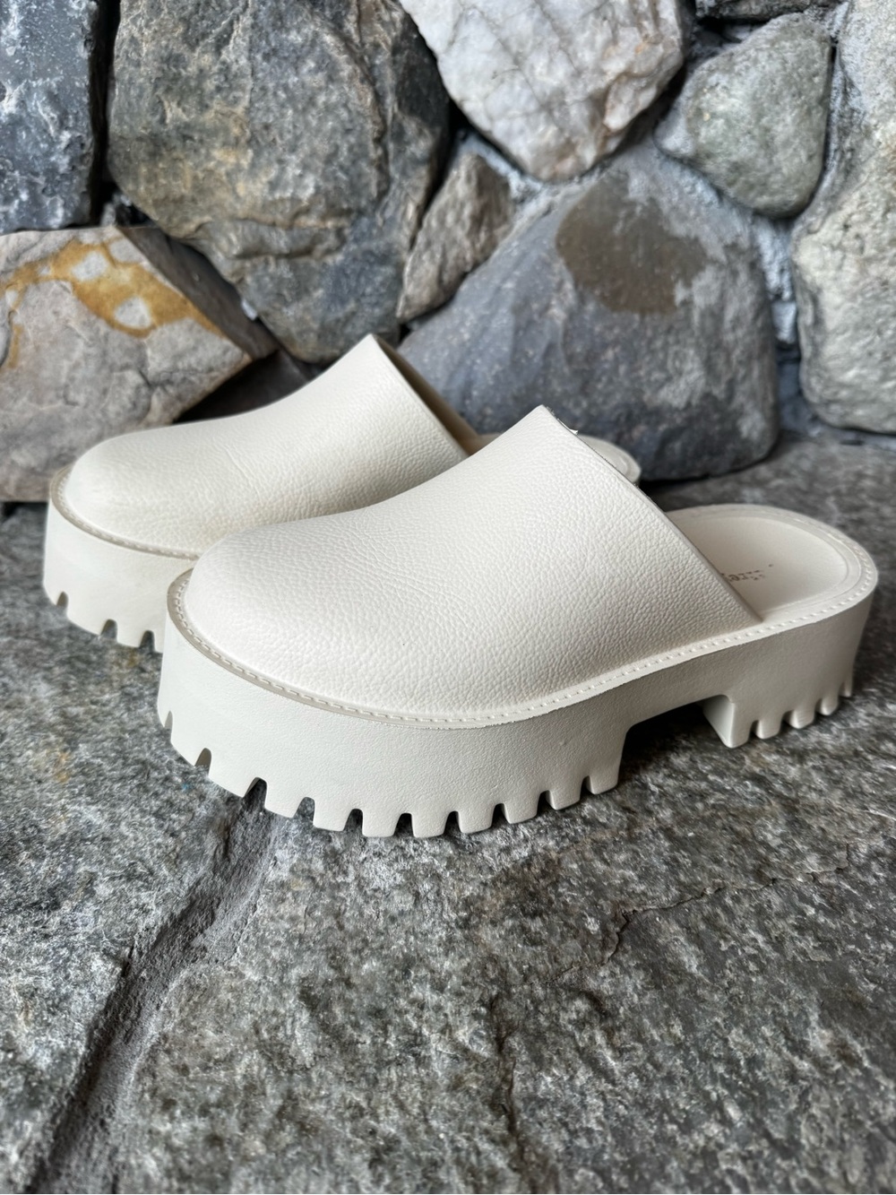 Jeffrey Campbell Ecru Clogge Platform Clog Sliders Mules Size 7/38 - Picture 9 of 12